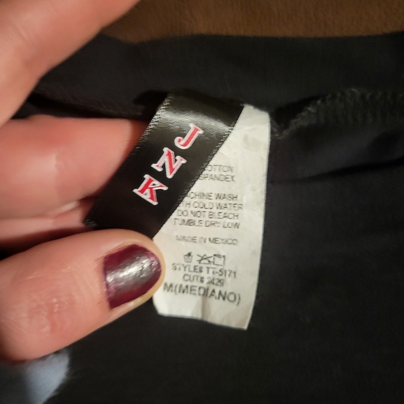 Black ROCK AND ROLL distressed Crop top, size medium - Picture 2 of 3